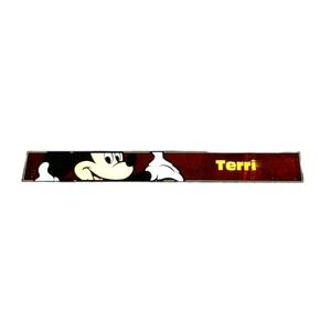 Terri Name  Ruler‎ Vintage Mickey Mouse Disney personalized Red Plastic